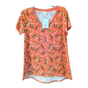 NEW LuLaRoe Christy T Tee Tigers S Small Orange Black RARE
